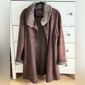 Gallery Brown Faux Shearling Coat – Size Large